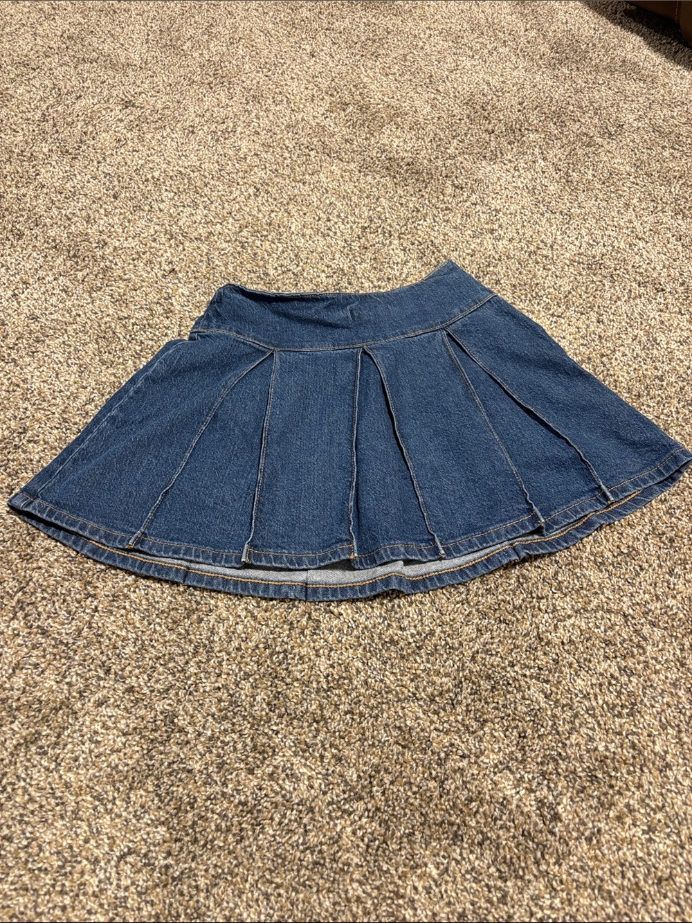 art class Denim Pleated Circle Skirt - Blue